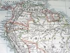1896 Antique Political And Physical Map Of South America Brazil Argentina Chile