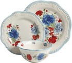 The Pioneer Woman Classic Charm Floral 12 Piece Dinnerware Retired Set Nib