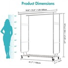 Heavy Clothing Garment Rack Metal Rolling Clothes Organizer Double Rails 770 Lbs
