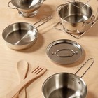 Melissa   Doug Stainless Steel Pots And Pans Pretend Play Kitchen Set For Kids W