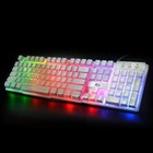 Rk100  White Gaming Keyboard usb Wired Multiple Colors Rainbow Led Backlit La   