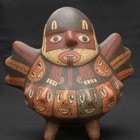 Nazca Ritual Bird Vessel With 9 Faces     Pre-columbian Ceramic Artifact