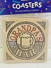 Vintage 1993 Grandpa s Bar Coasters Set Of 6 Gibson Brand Retro Man Cave Decor