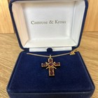 Jbk Camrose   Kross Jackie Kennedy Reversible Sunburst Cross Necklace Coa Box