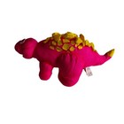 Vintage Fisher Price Puffalumps Dino Roars Pink Stegosaurus Dinosaur Plush 1992
