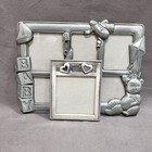 Baby Collage Picture Frame Set Silver Teddy Bear Blocks Hearts Nursery Decor