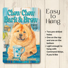 Chow Chow Coffee Bar Sign Bark   Brew Dog Funny Metal Tin Wall Art Gift Decor