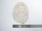 Vtg 1960s 1970s Tattoo Flash Acetate Stencil Stylish Pinup Girl Wmn1