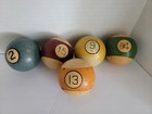 Antique Billiards Pool Balls Lot Of 5 Decorative Use Only