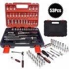 Mechanics Tool Set And Ratchet Socket Set 1 4in 3 8in Drive 53 Pc Metric W case
