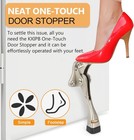 Kickdown Door Stopper 4 Inches - 2 Packs One Touch Adjustable Height Door Stop