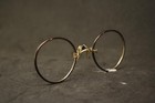 Antique Gold Black Hard Bridge Pince Nez Eye Glasses Vintage Eyeglasses