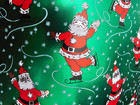 Vtg Christmas Santa Foil Wrapping Paper Gift Wrap 1960s 39    X 26     5 Sheets