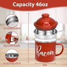 Bacon Grease Saver With Strainer - 46oz Enamel Grease Container  Farmhouse Ba   