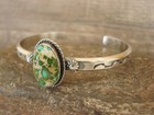 Native American Sterling Silver   Sonoran Turquoise Bracelet Signed Sy