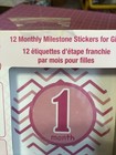 Monthly Milestone Stickers For Baby Girls 12 Stickers