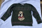 Adorable Child s Vintage Christmas Sweater With Doggie Size 7