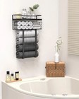 Wall Mounted Towel Rack For Bathroom - Bath Storage Holder Set Above Toilet 