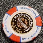 Black Gold Hd   Texas  white red blue Full Color  Harley Davidson Poker Chip