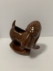 Vintage Freeman Mcfarlin Ceramic Basset Hound Dog Figural Dresser Caddy