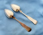 F Richmond Coin Silver 2 Large  Serving Spoons 9 Inches Mono 98 Gr