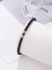 Black Tourmaline Evil Eye Reiki Stretch Bracelet 4mm Round Crystal Gemstone Bead