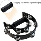 Double Row Tambourine metal Jingles Hand Held Percussion-half Moon Tambourine Fo