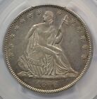 1866 Seated Half Dollar  With Motto  Pcgs Au50