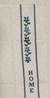 Blue Flower Home Sweet Cross Stitch Tea Towel