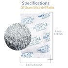 15 Pack 20 Gram Silica Gel Packs Desiccant Packets For Storage Moisture Packs