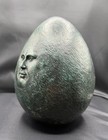 Sergio Bustamante Bronze Egg Face Sculpture Signed Ltd Edition 66 100  Height 9 
