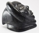 Vintage 1982 Inuit Soapstone Carving - Woman s Face - By Josephie Nalukturuk