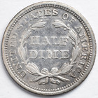 1853 Arrows Seated Liberty Silver Half Dime Almost Uncirculated  au 