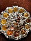 Full Set 24 One 1 Pound Lb 24k Fine 999 Gold Pl 925 Sterling Silver Zodiac Wheel