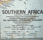 Nov 1962 National Geographic Map Southern Africa Angola Congo Uganda Kenya