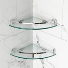 Bathroom Shelves  Glass Shelf Wall Mounted Glass Corner Shower Shelf Silver