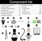 Hookah Set 4 Hose 21   Shisha Hookah Set With Everything - Glass Shisha Vase  Di