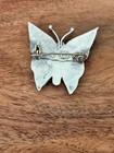 Sterling Silver 925 Vintage Mexico Butterfly Brooch Pin With Abalone