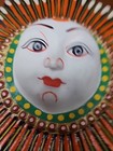 Vintage Paper Mache Sun Face Asian Wall Mask Colorful Hand Painted Cool Vibe
