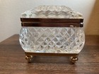 Vintage French Cut  baccarat Style  Crystal Casket Box