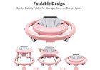 Foldable 9-gear Height Adjustable Baby Walker With Wheels  Infant Toddler Walker