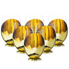 Titled Design Brass Stemless Tumbler Wine Glasses  Red Wine Glass  Set Of 6