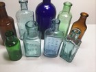 Antique 9 Piece Colorful Cork Top Bottle Lot 3 