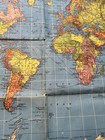 Vintage Hammond Reversible Map World   United States Double Sided Wall Map Usa