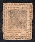 April 25  1776 40s Fourty Shillings Pennsylvania Colonial Currency Note