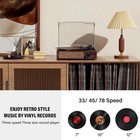 Bluetooth Vinyl Record Player 3-speed Turntable With Stereo Speakers Vintage