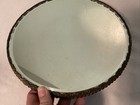 Vintage Round Plateau Dresser Vanity Tray Beveled Mirror Footed Scroll 10   