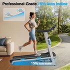 4 0hp Treadmill With Auto Incline  Foldable Treadmill 400  Lb Capacity For Home