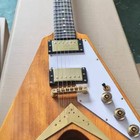 Custom 1958  Flying Vintage Natural V-shape Electric Guitar Hh Pickups Ship Us