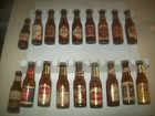 18 Vintage Miniature Empty Beer Advertising Bottles 17 Different 4 1 4  Tall